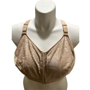 Playtex 46DDD Nude Front Hook Wireless Comfort Support Bra